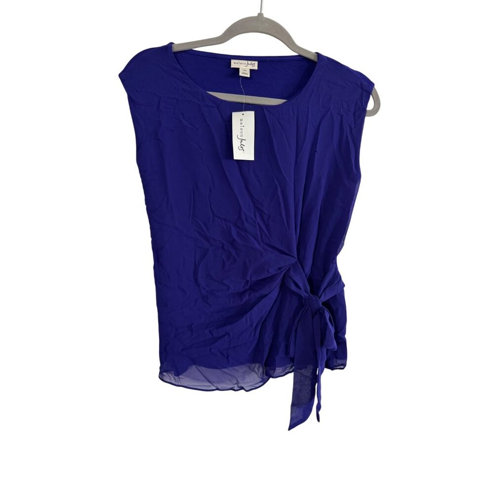 Maison Jules Royal Blue Sleeveless Blouse With Side Tie Detail XXS